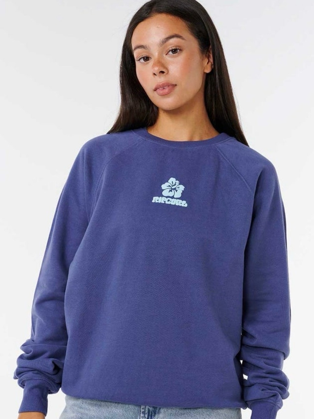 Rip Curl Sweatshirt 100% Cotton Blue Pullover Size Medium